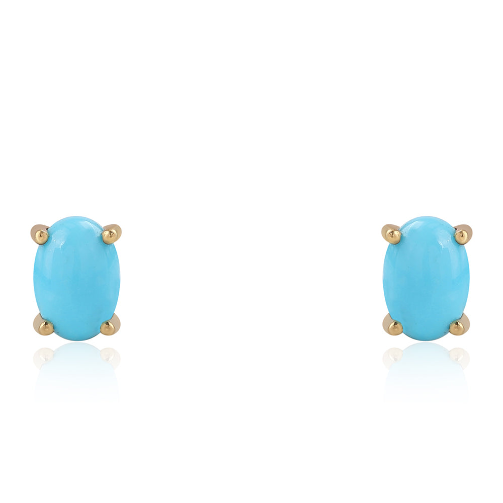 Pozlátené Strieborné Náušnice s so Sleeping Beauty Tyrkysom 1 