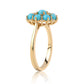 Pozlátený Strieborný Prsteň s so Sleeping Beauty Tyrkysom a Bielym Topásom