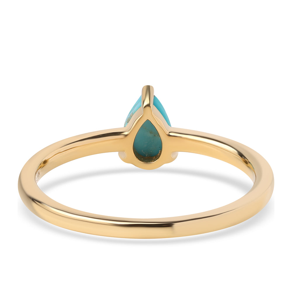 Pozlátený Strieborný Prsteň s so Sleeping Beauty Tyrkysom
