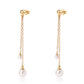 Pozlátené Strieborné Náušnice s Bielou Sladkovodnou Perlou