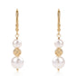 Pozlátené Strieborné Náušnice s Bielou Sladkovodnou Perlou