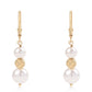 Pozlátené Strieborné Náušnice s Bielou Sladkovodnou Perlou