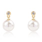 Pozlátené Strieborné Náušnice s Bielou Sladkovodnou Perlou a Bielym Topásom