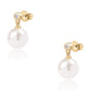 Pozlátené Strieborné Náušnice s Bielou Sladkovodnou Perlou a Bielym Topásom