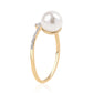 Pozlátený Strieborný Prsteň s Bielou Sladkovodnou Perlou a Bielym Topásom