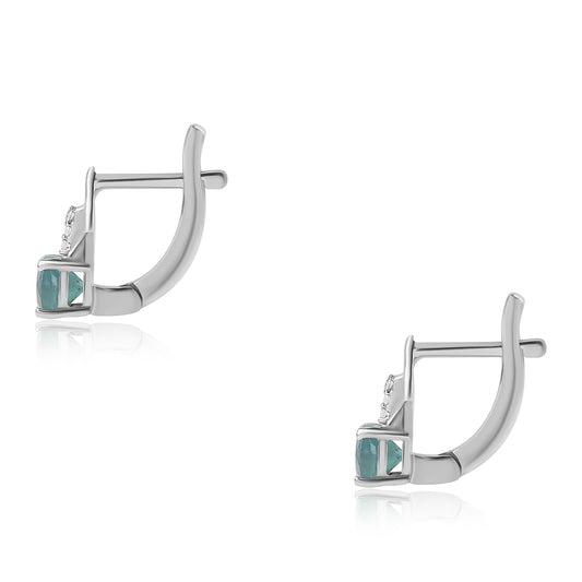 Strieborné Náušnice s Grandidieritom a Bielym Topásom