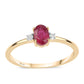 Pozlátený Strieborný Prsteň s Mozambickým Rubínom a Bielym Topásom
