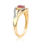 Pozlátený Strieborný Prsteň s Mozambickým Rubínom a Bielym Topásom
