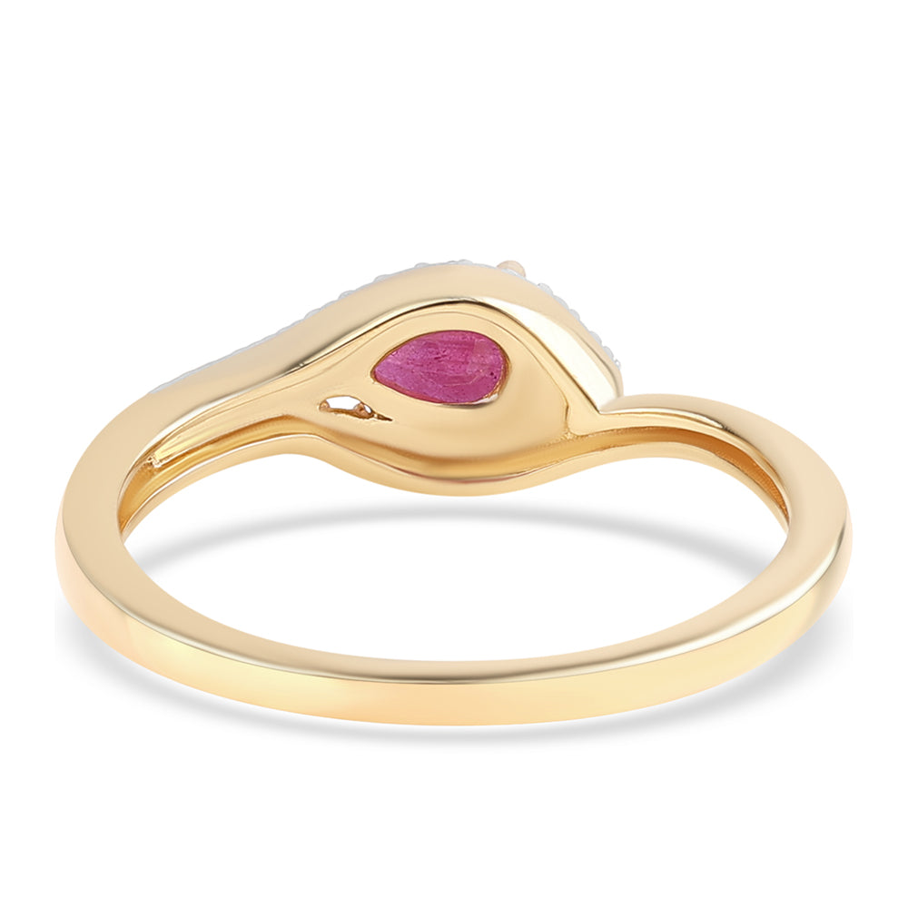 Pozlátený Strieborný Prsteň s Mozambickým Rubínom a Bielym Topásom 2 