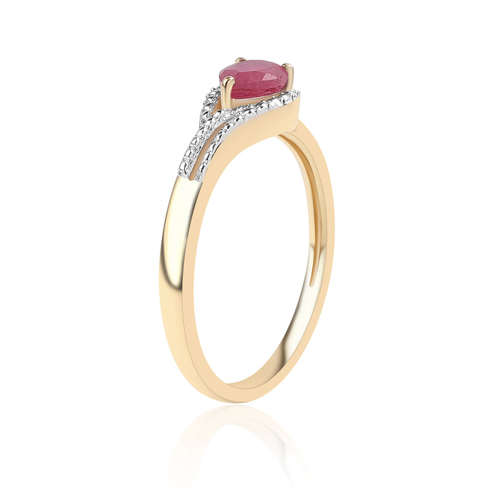 Pozlátený Strieborný Prsteň s Mozambickým Rubínom a Bielym Topásom 3 