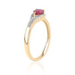 Pozlátený Strieborný Prsteň s Mozambickým Rubínom a Bielym Topásom