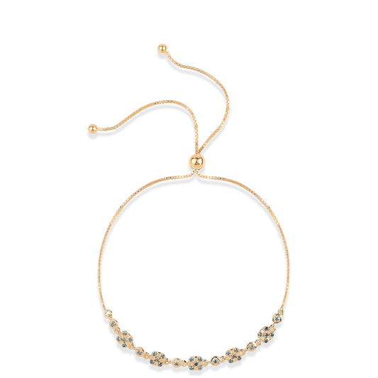 Pozlátený Strieborný Náramok s Modrým Diamantom