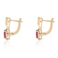 Pozlátené Strieborné Náušnice s Mozambickým Rubínom a Bielym Topásom