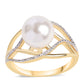 Pozlátený Strieborný Prsteň s Bielou Sladkovodnou Perlou a Bielym Topásom