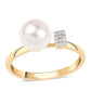 Pozlátený Strieborný Prsteň s Bielou Sladkovodnou Perlou a Bielym Topásom