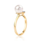 Pozlátený Strieborný Prsteň s Bielou Sladkovodnou Perlou a Bielym Topásom