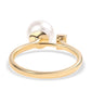 Pozlátený Strieborný Prsteň s Bielou Sladkovodnou Perlou a Bielym Topásom