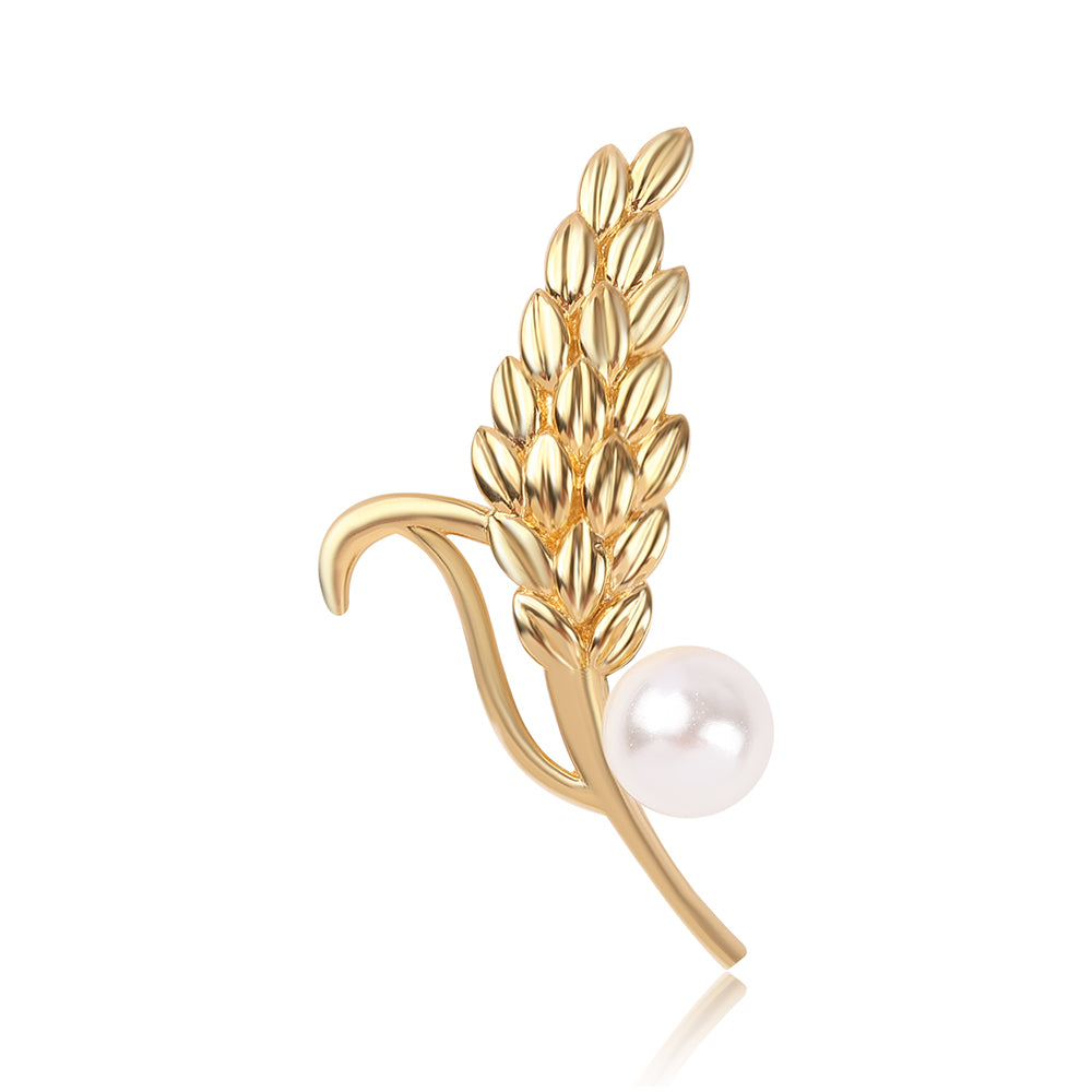 Pozlátený Strieborný Brošňa s Bielou Sladkovodnou Perlou 1 