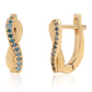 Pozlátené Strieborné Náušnice s Modrým Diamantom