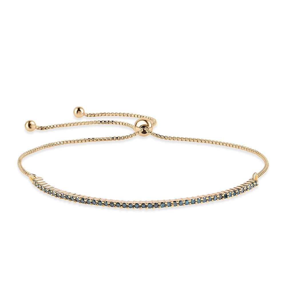Pozlátený Strieborný Náramok s Modrým Diamantom 1 