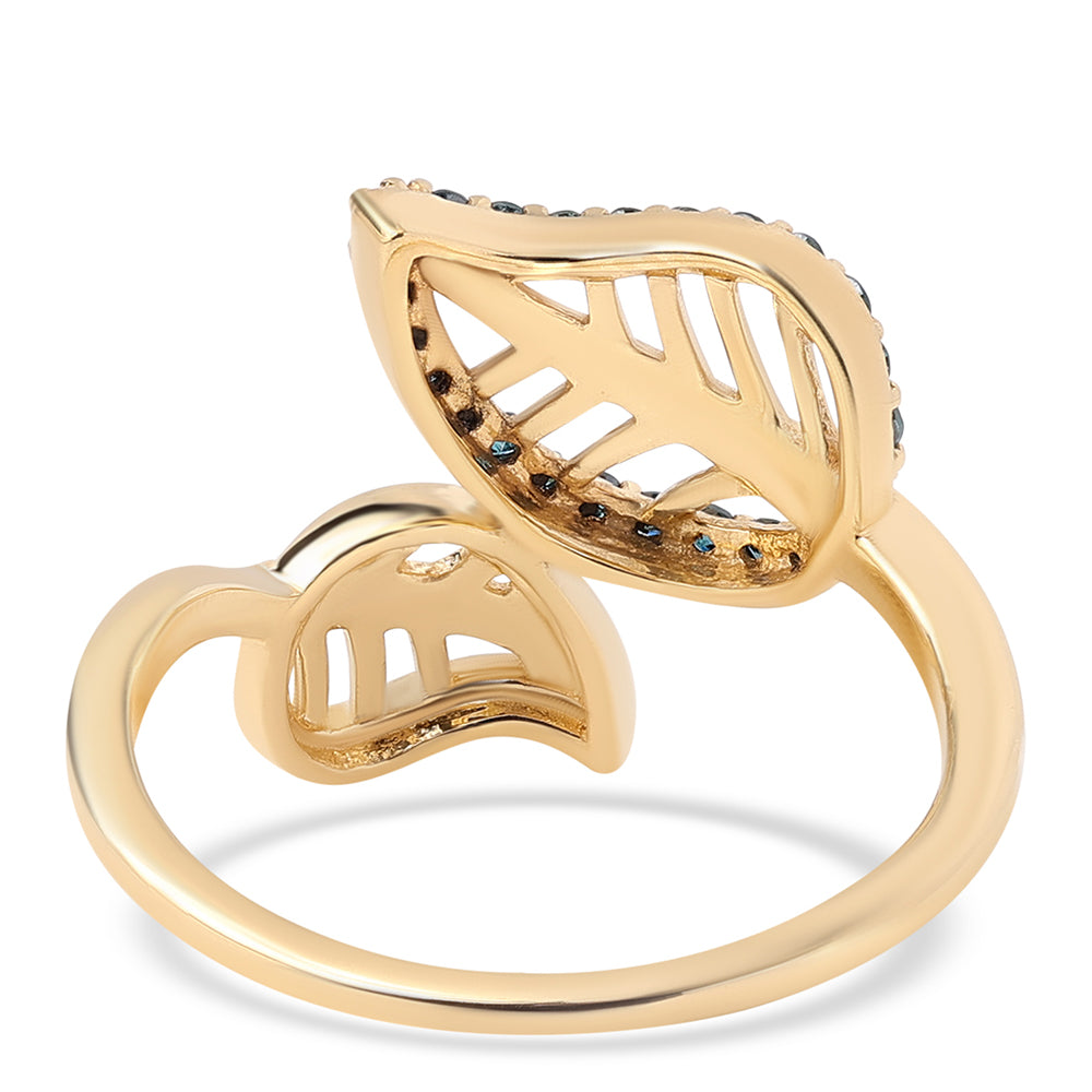 Pozlátený Strieborný Prsteň s Modrým Diamantom 3 