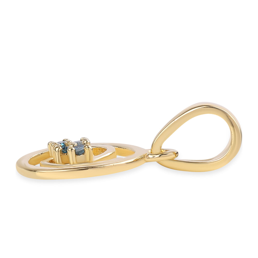 Pozlátený Strieborný Prívesok s Modrým Diamantom 2 