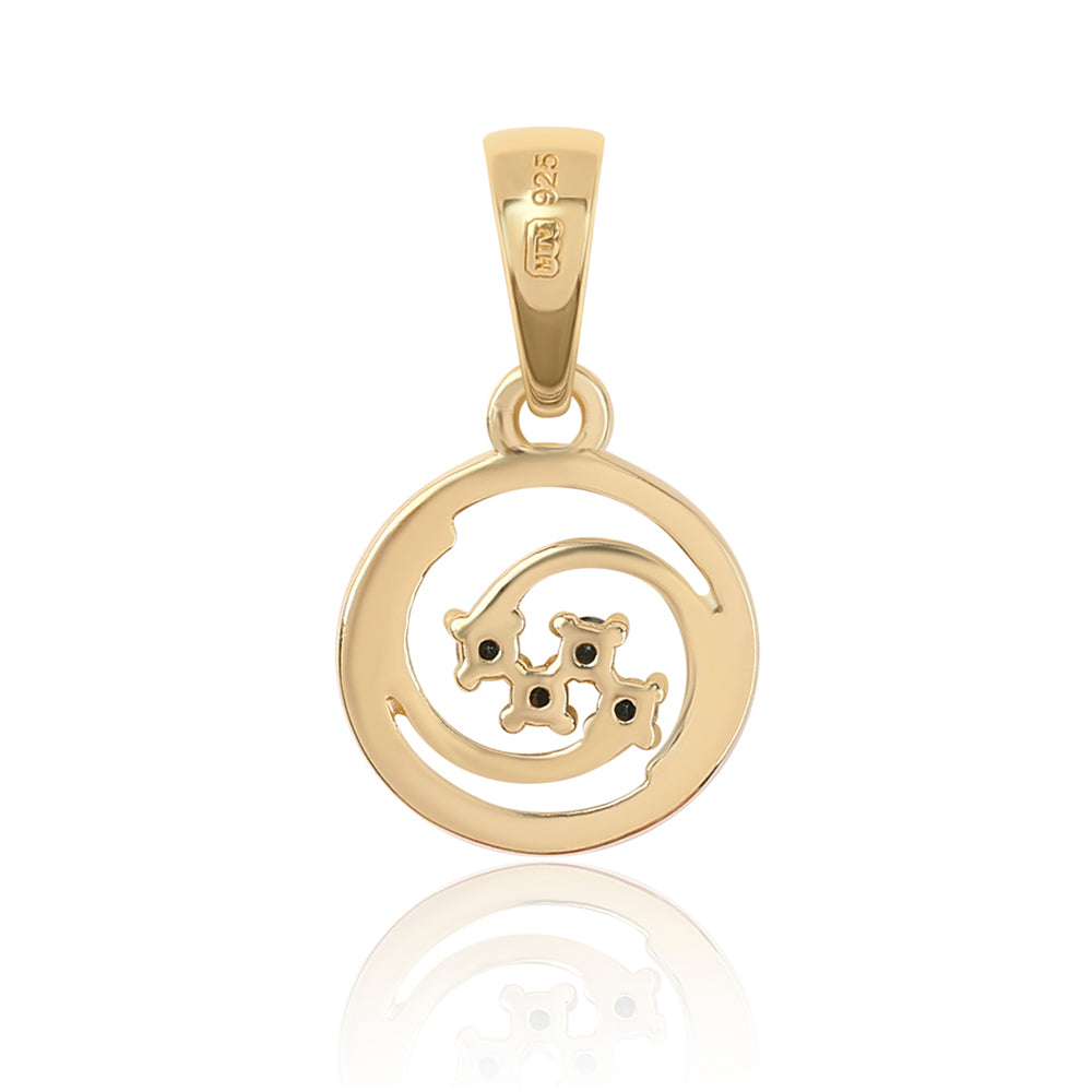 Pozlátený Strieborný Prívesok s Modrým Diamantom 3 