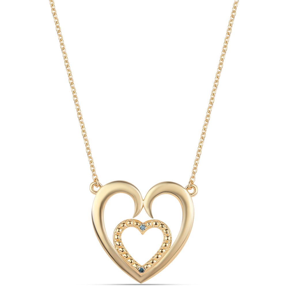 Pozlátený Strieborný Náhrdelník s Modrým Diamantom