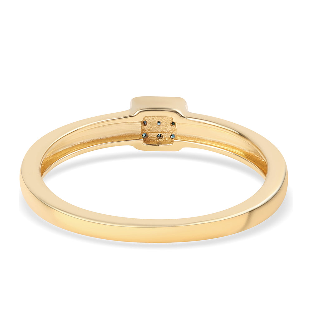 Pozlátený Strieborný Prsteň s Modrým Diamantom 2 