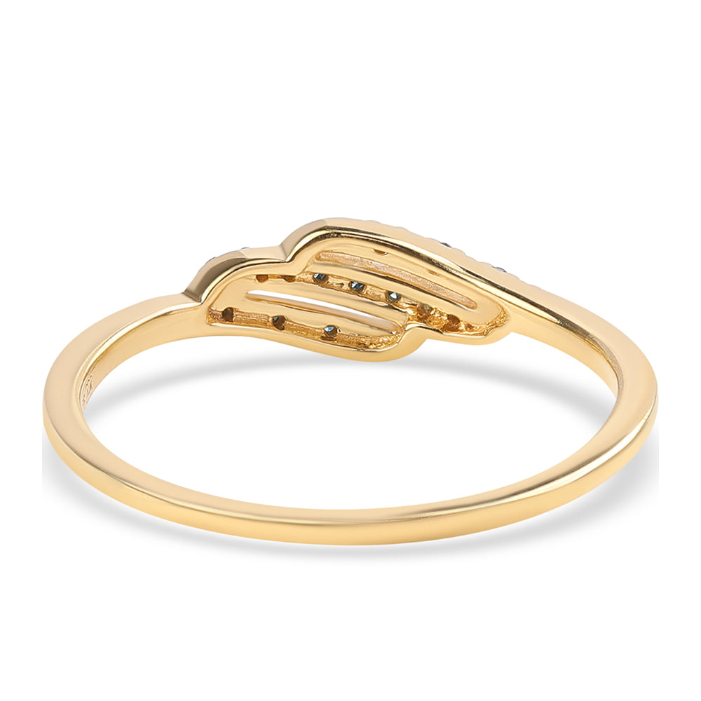 Pozlátený Strieborný Prsteň s Modrým Diamantom