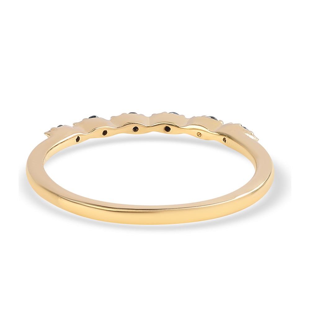 Pozlátený Strieborný Prsteň s Modrým Diamantom