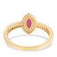 Pozlátený Strieborný Prsteň s Mozambickým Rubínom a Bielym Topásom
