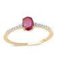 Pozlátený Strieborný Prsteň s Mozambickým Rubínom a Bielym Topásom