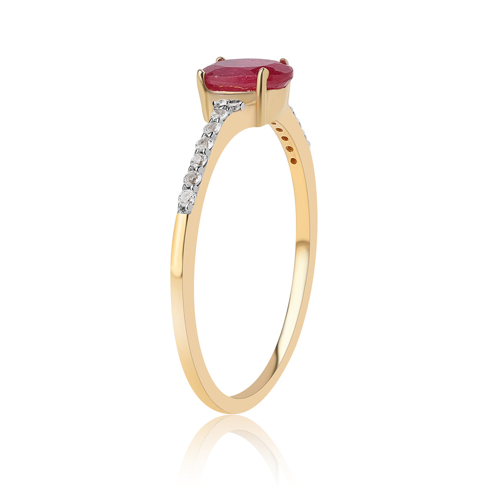 Pozlátený Strieborný Prsteň s Mozambickým Rubínom a Bielym Topásom 3 