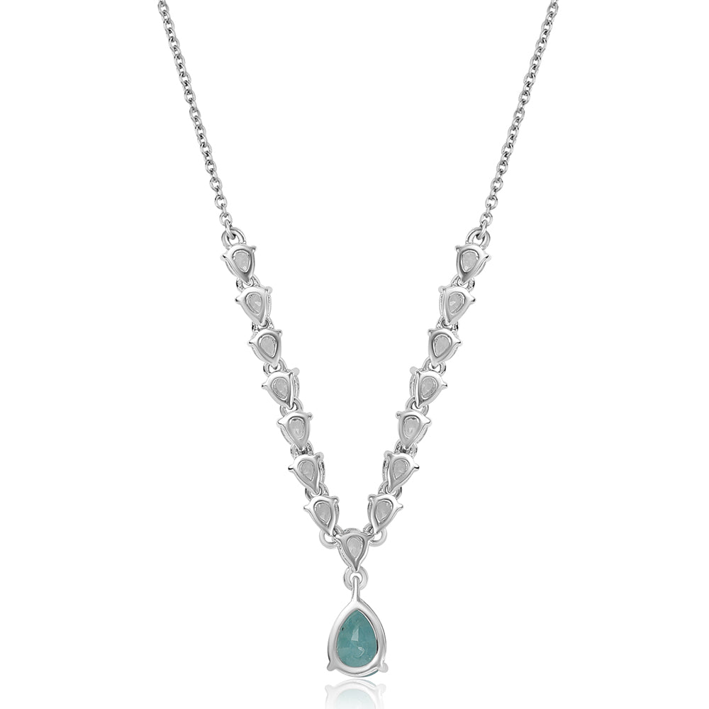 Strieborný Náhrdelník s Grandidieritom a Bielym Topásom