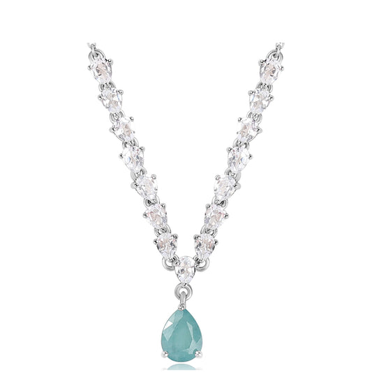 Strieborný Náhrdelník s Grandidieritom a Bielym Topásom