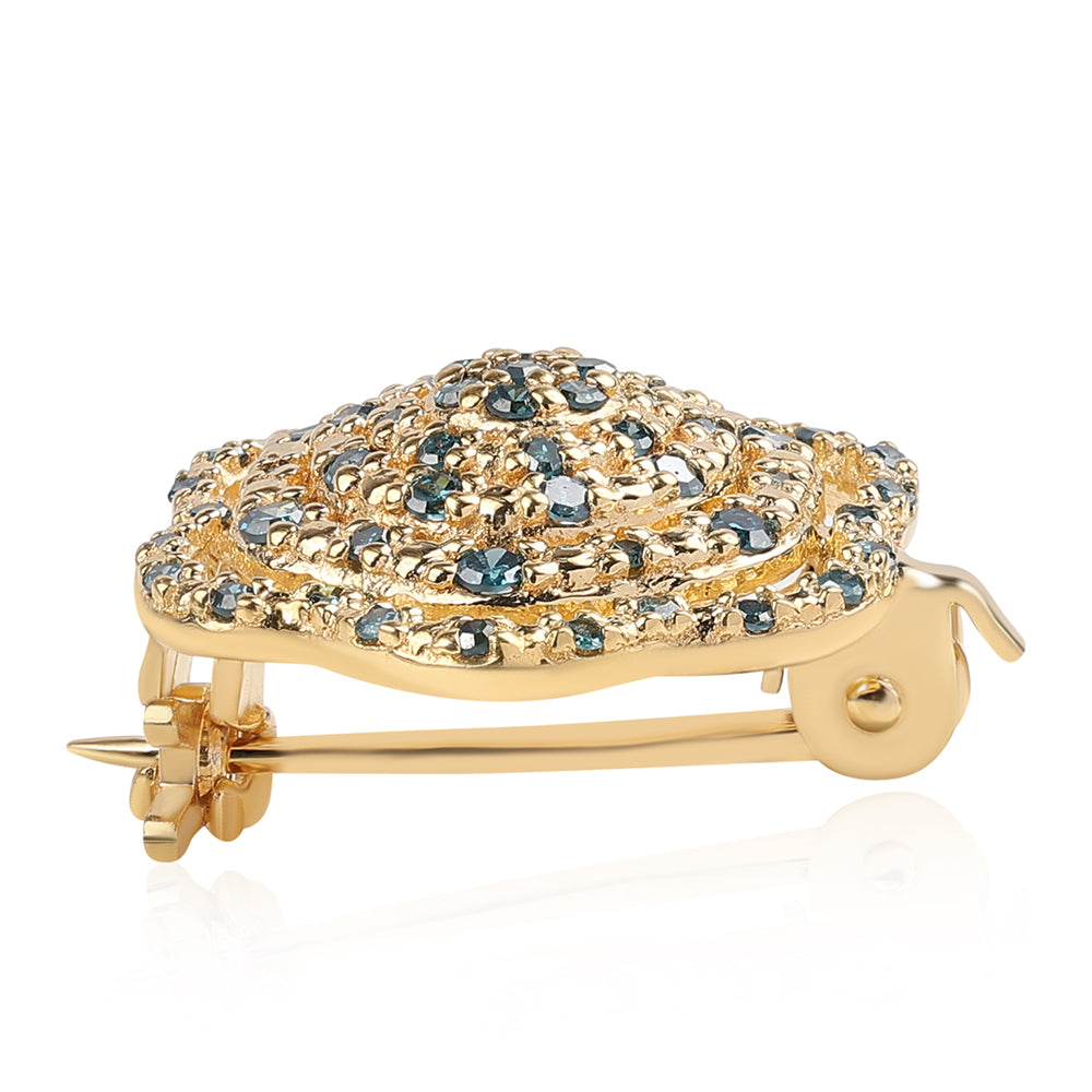 Pozlátený Strieborný s Modrým Diamantom a Bielym Diamantom 2 