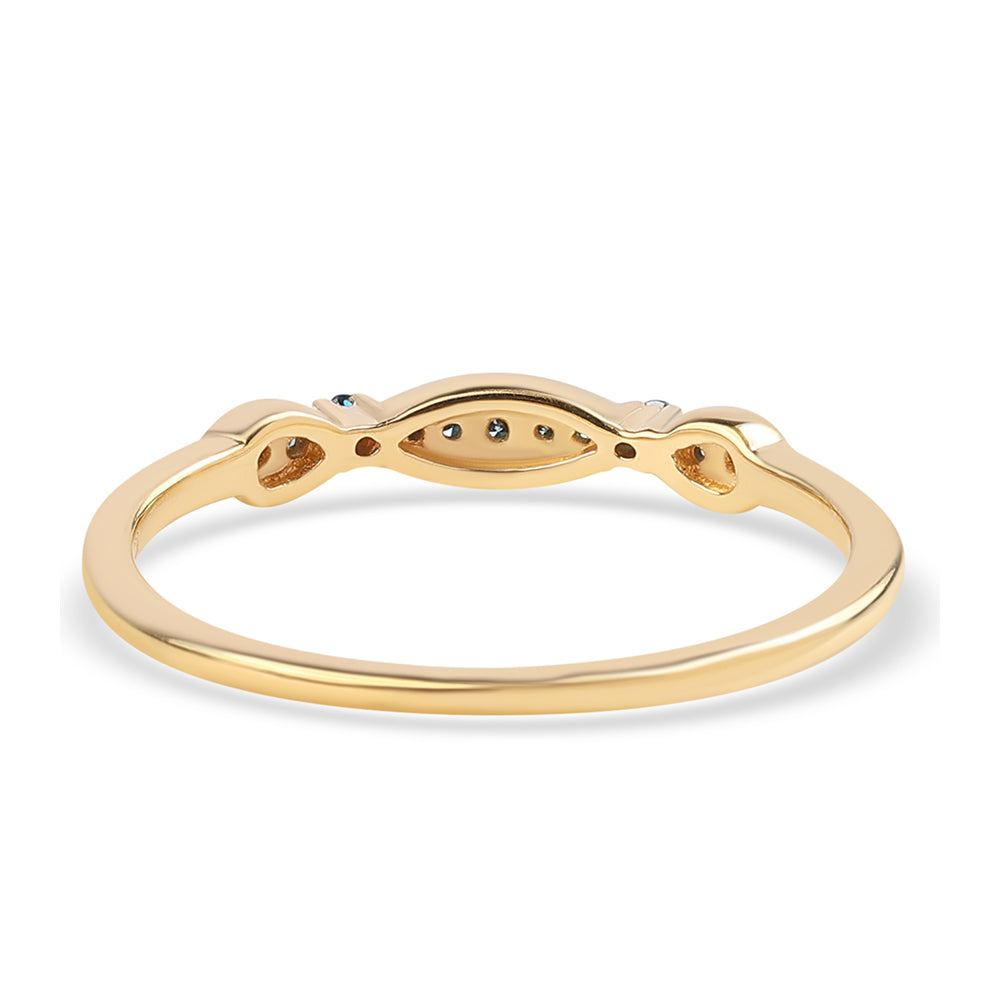 Pozlátený Strieborný Prsteň s Modrým Diamantom