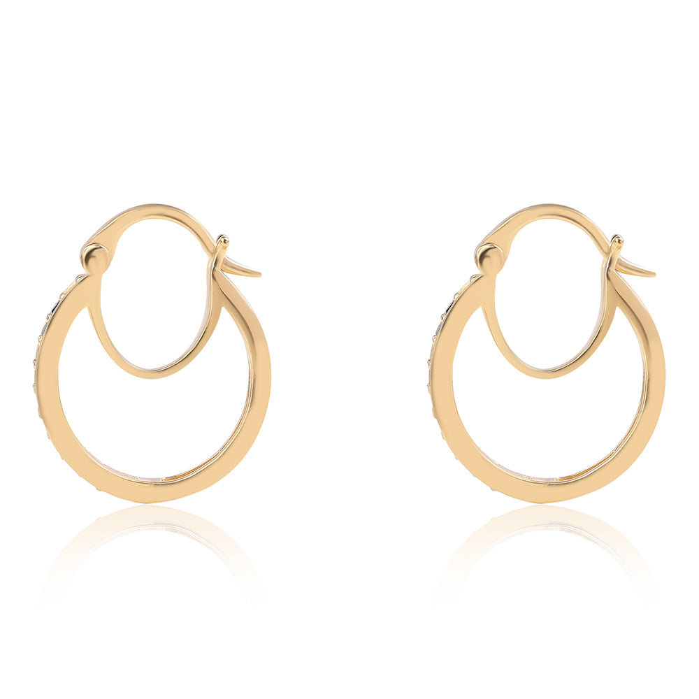 Pozlátené Strieborné Náušnice s Modrým Diamantom