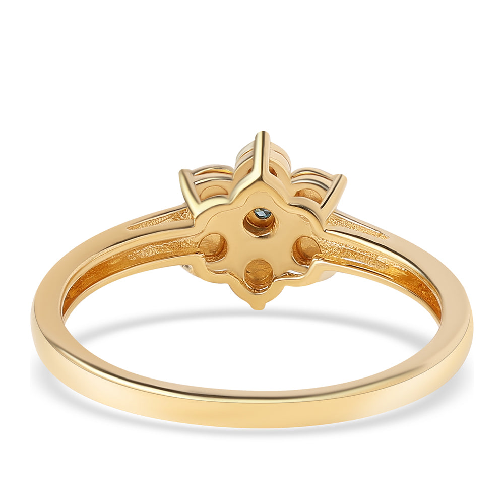 Pozlátený Strieborný Prsteň s Modrým Diamantom