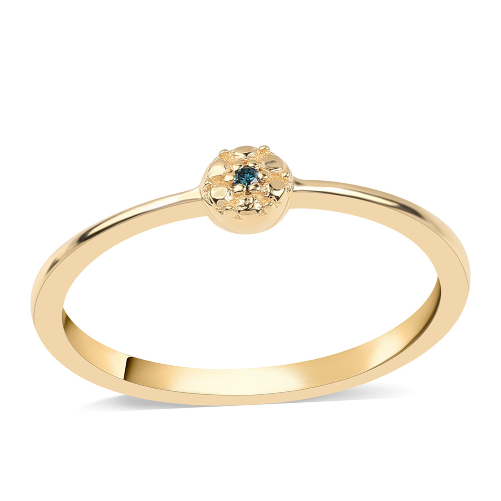 Pozlátený Strieborný Prsteň s Modrým Diamantom 1 