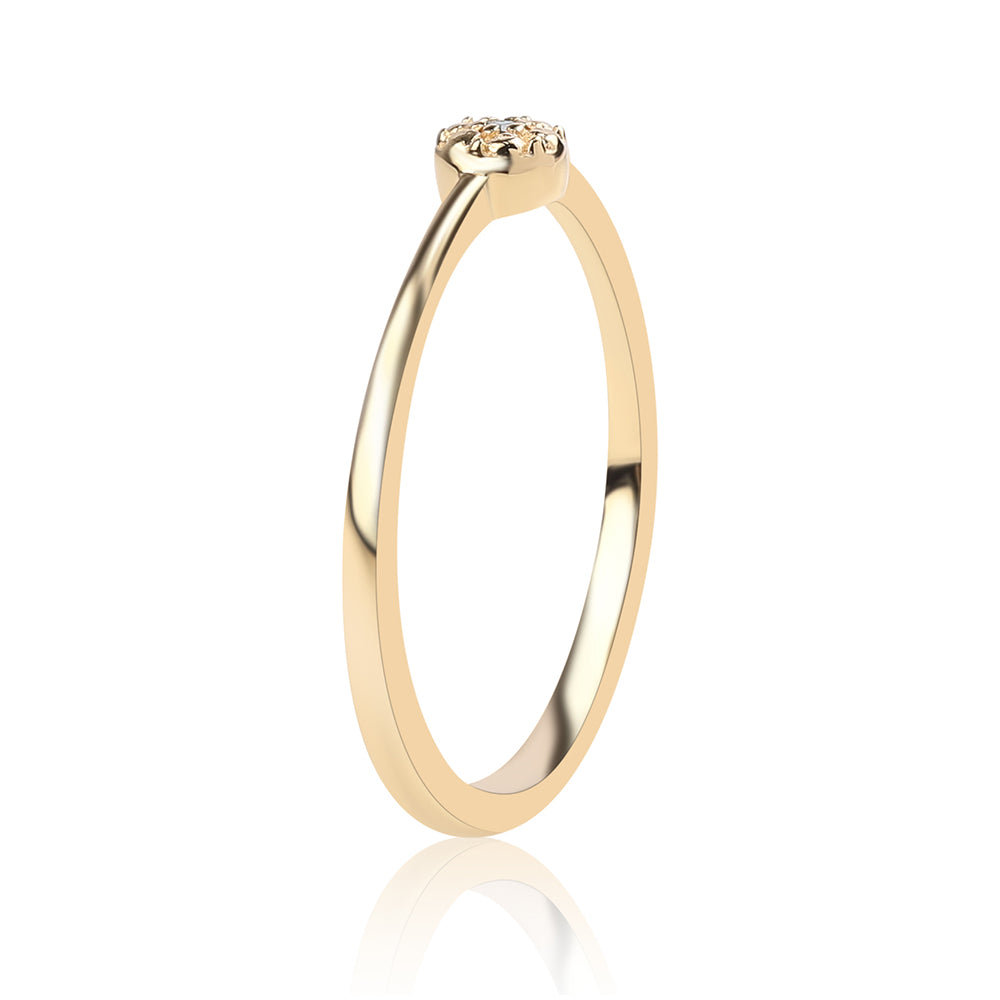 Pozlátený Strieborný Prsteň s Modrým Diamantom 3 