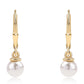 Pozlátené Strieborné Náušnice s Bielou Sladkovodnou Perlou