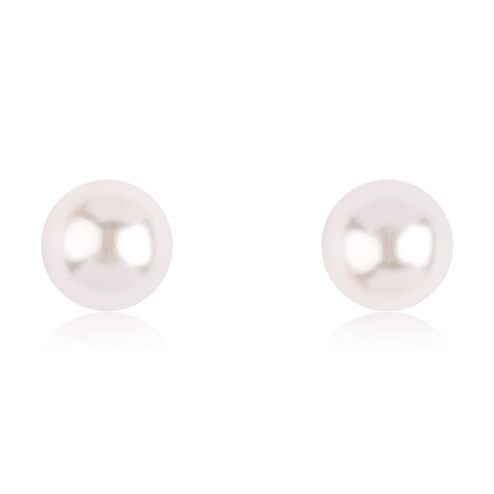 Pozlátené Strieborné Sada s Bielou Sladkovodnou Perlou ( Náhrdelník+Náušnice+Náramok )