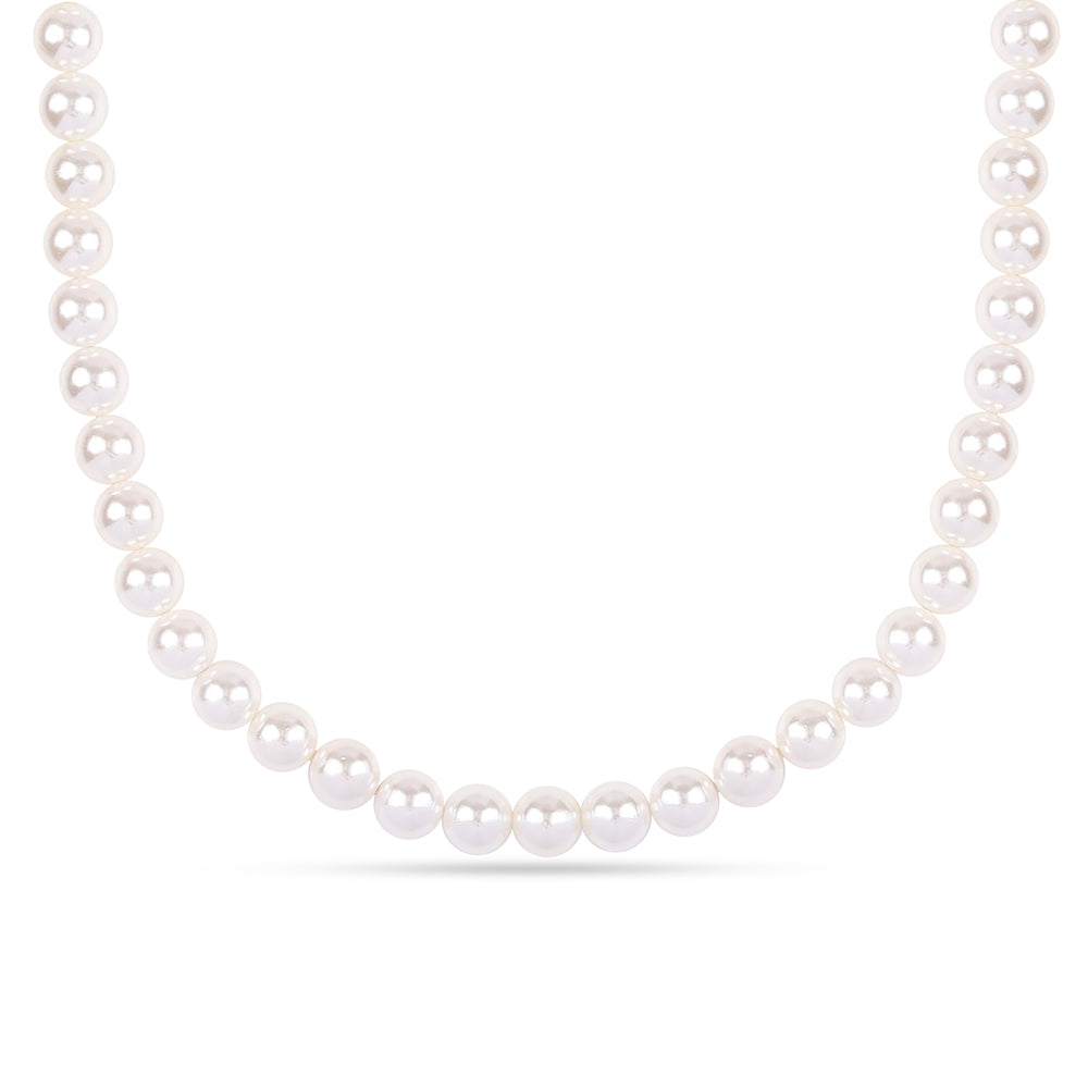 Pozlátené Strieborné Sada s Bielou Sladkovodnou Perlou ( Náhrdelník+Náušnice+Náramok ) 9 