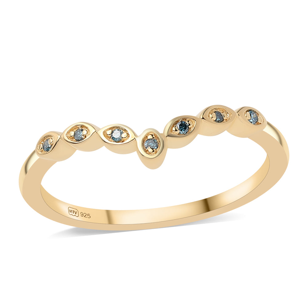 Pozlátené Strieborné Sada s Mozambickým Rubínom a Modrým Diamantom ( Prsteň )