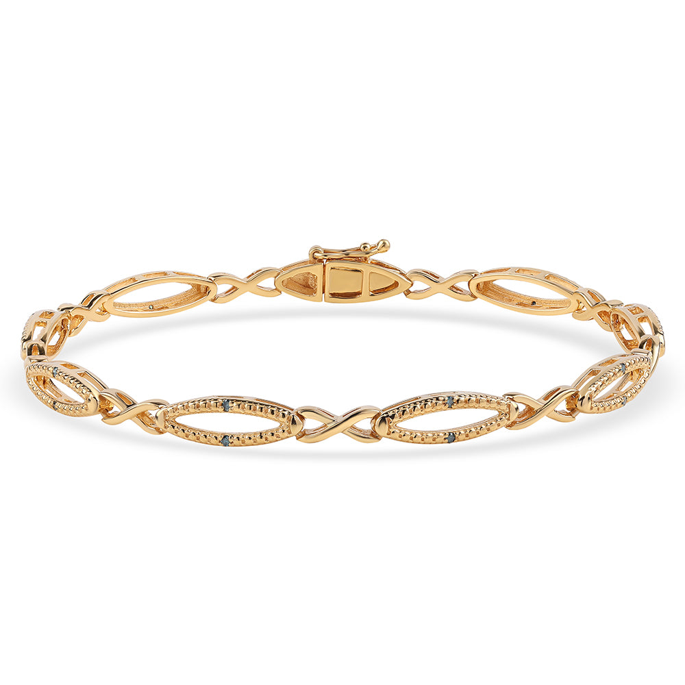 Pozlátený Strieborný Náramok s Modrým Diamantom 1 