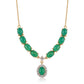 Pozlátený Strieborný Náhrdelník s so Zeleným Etiópskym Opálom z Lega Dembi a Bielym Topásom