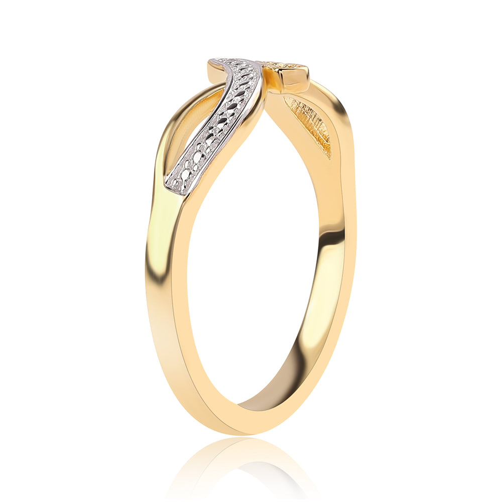 Pozlátený Strieborný Prsteň s Modrým Diamantom a Bielym Topásom 3 