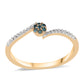 Pozlátený Strieborný Prsteň s Modrým Diamantom a Bielym Diamantom